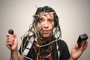 man with cords